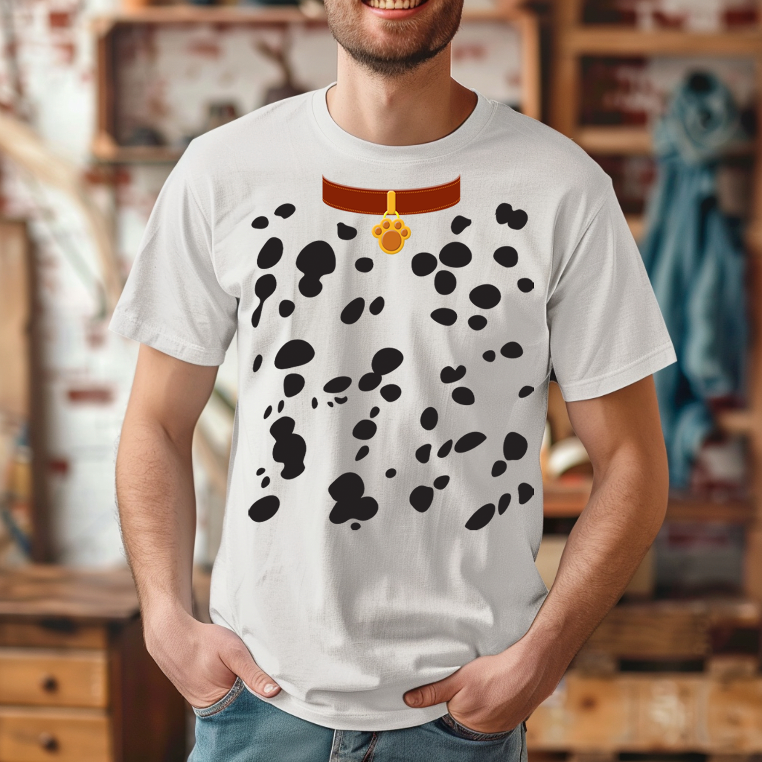 Dalmatian Halloween Costume T-Shirt for Adults