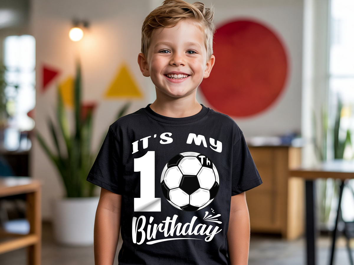 10th Birthday Soccer Shirt – 10 Year Old Soccer T-Shirt for Kids