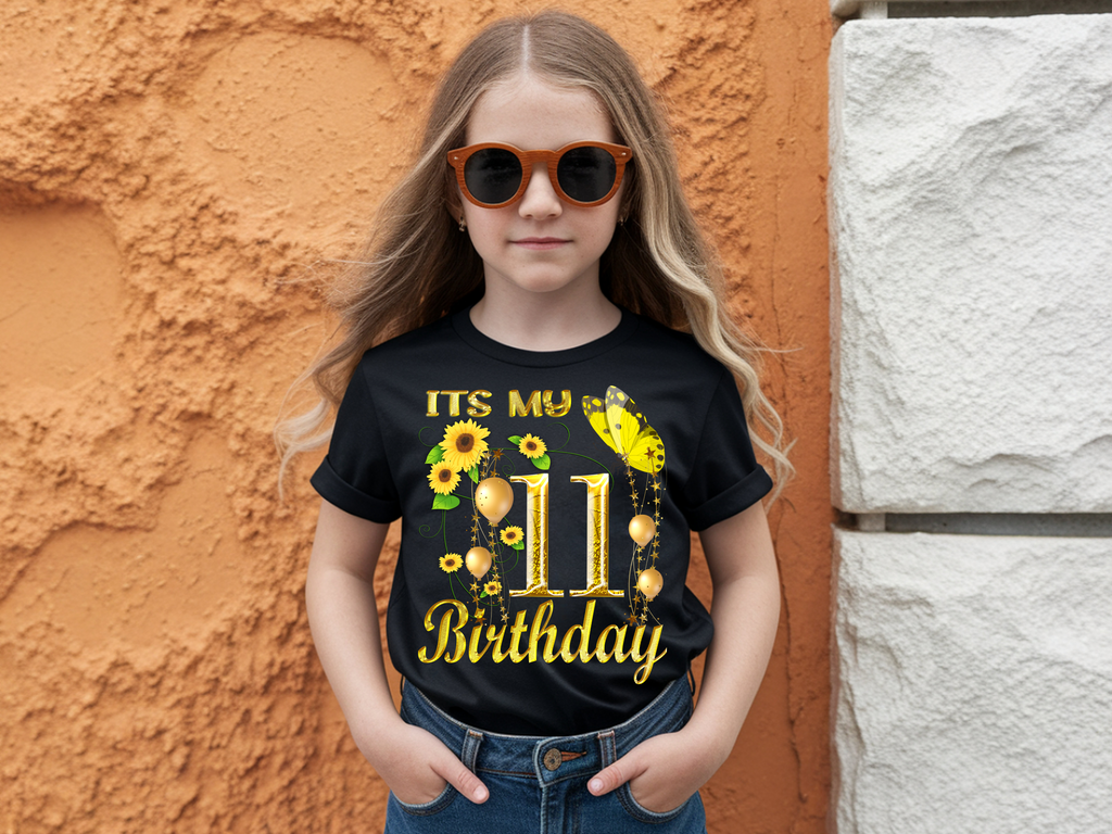 11th Birthday Sunflower Girl T-Shirt