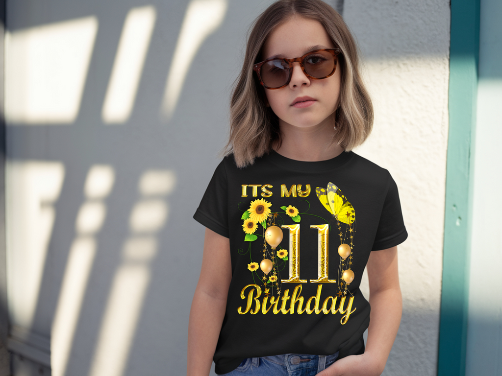 11th Birthday Sunflower Girl T-Shirt