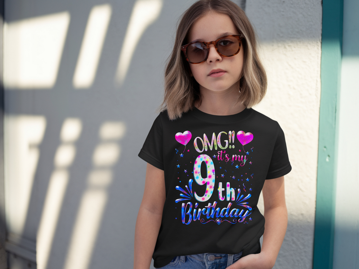 OMG It's My 9th Birthday Girls T-Shirt