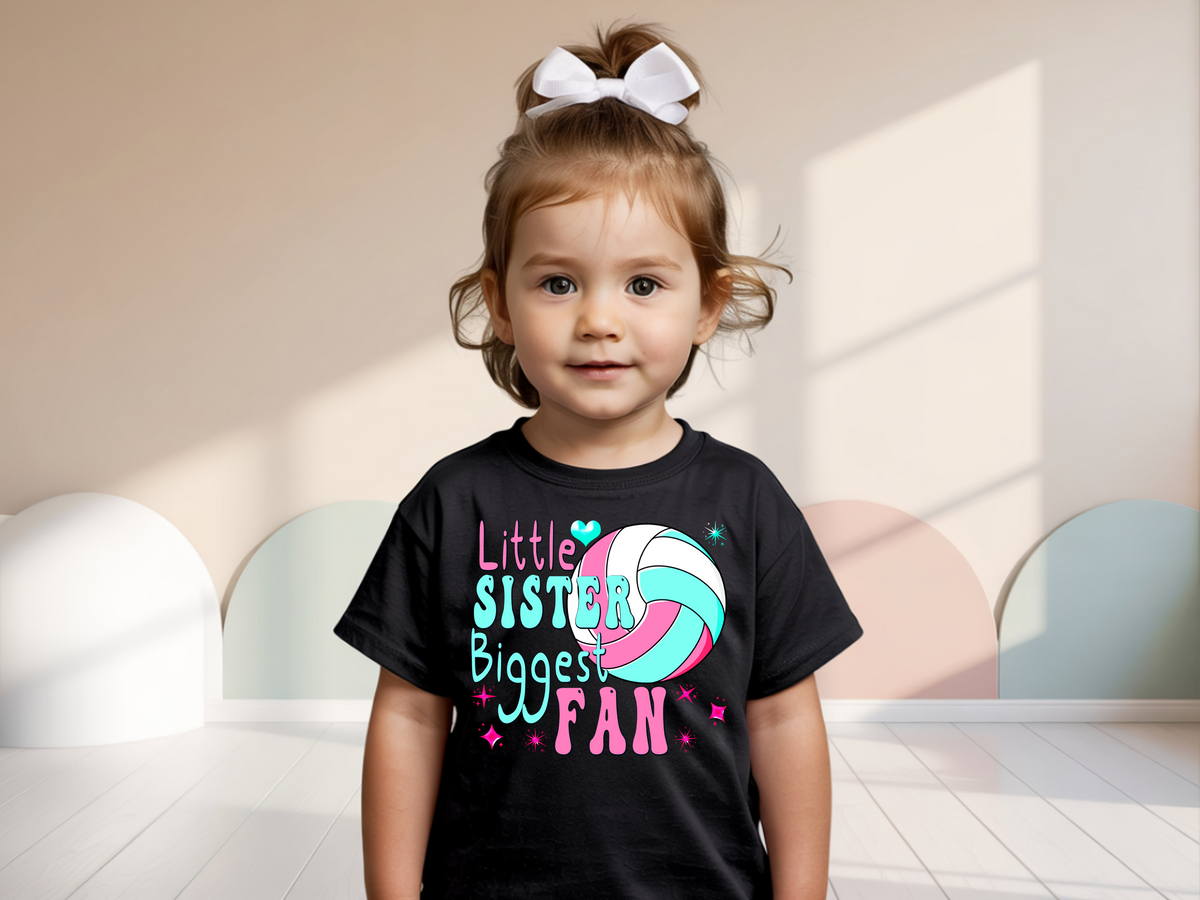 Volleyball Little Sister Biggest Fan Kids T-Shirt